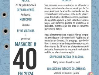 En Colombia ya van 40 masacres en 2024